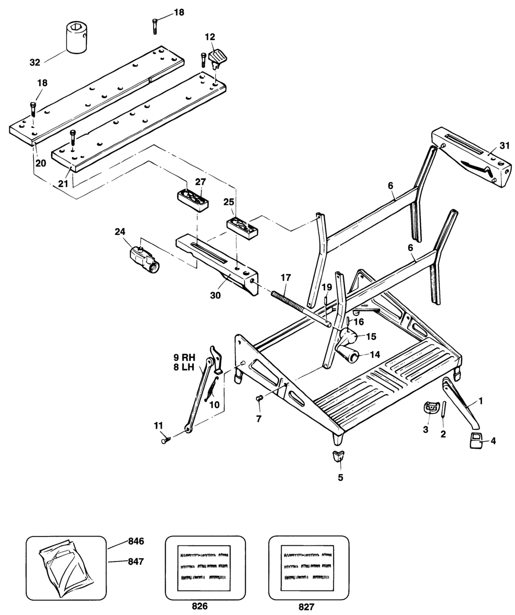 Black & Decker WM626-----C Type 5 Workmate Spare Parts