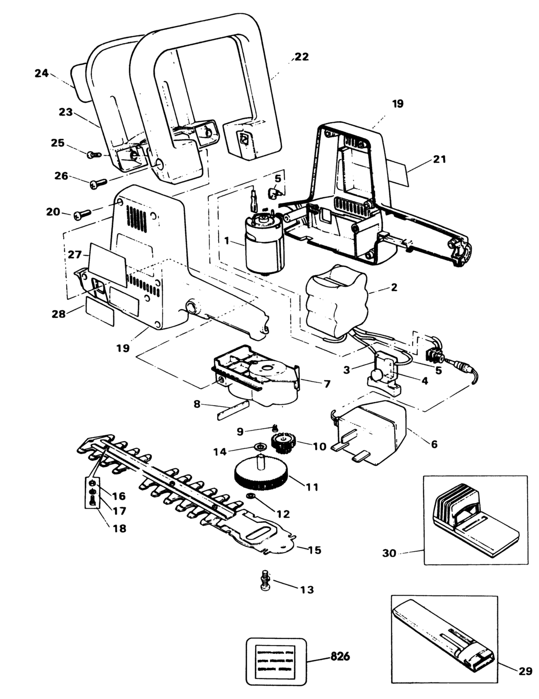 Black & Decker CH330 Type 1 C'less Hedgetrimmer Spare Parts