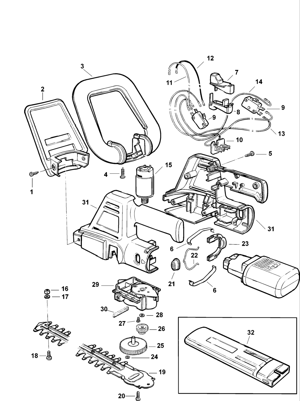 Black & Decker GTC380 Type 1 Cordless Clipper Spare Parts