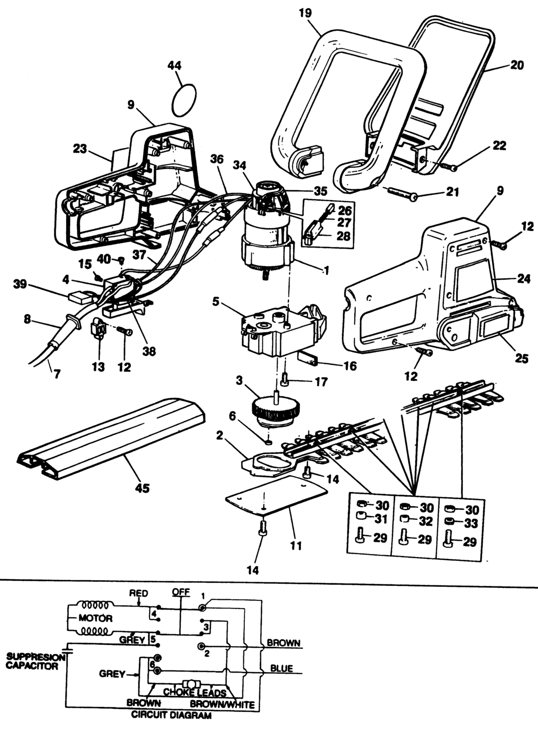 Black & Decker GT331 Type 1 Hedgeclipper Spare Parts