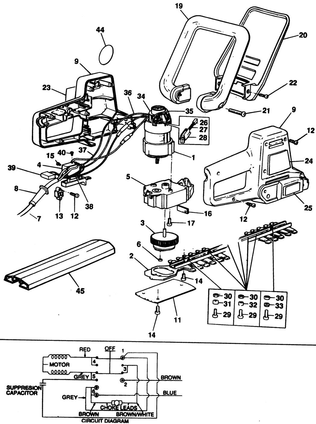 Black & Decker GT341 Type 1 Hedgeclipper Spare Parts