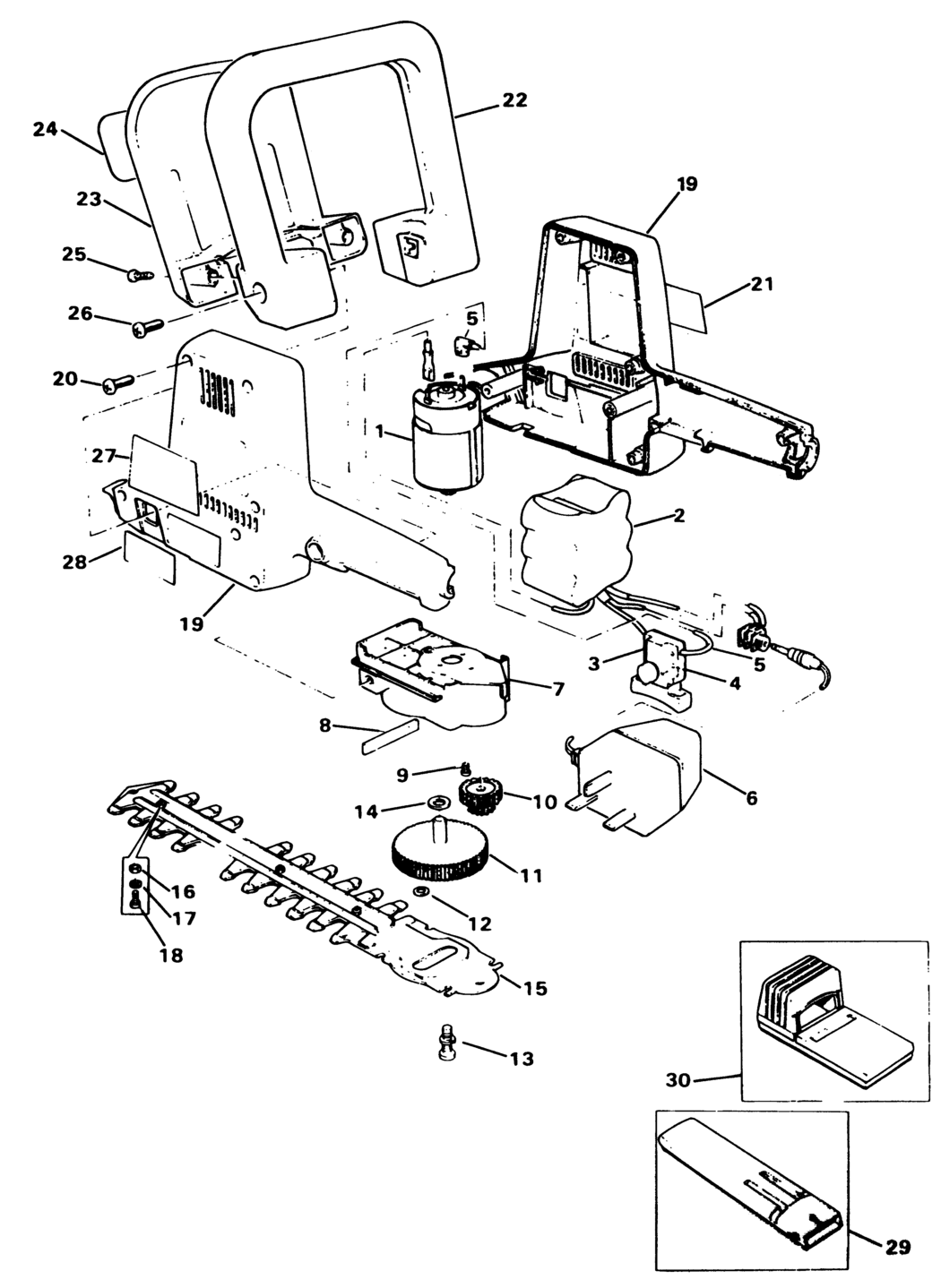 Black & Decker GT900 Type 1 Hedgeclipper Spare Parts