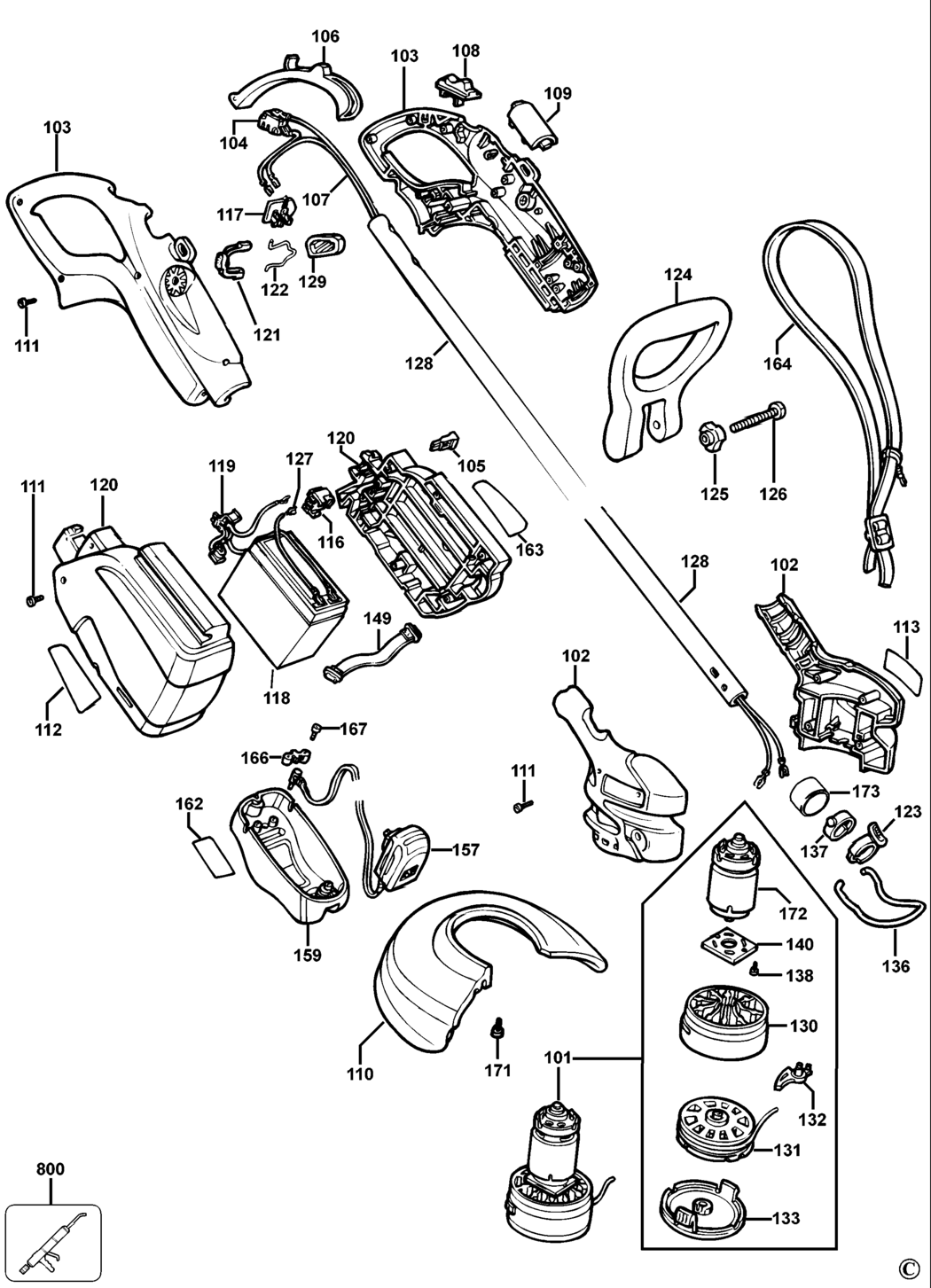 Black & Decker GLC120 Type 1 Cordless String Trimmer Spare Parts