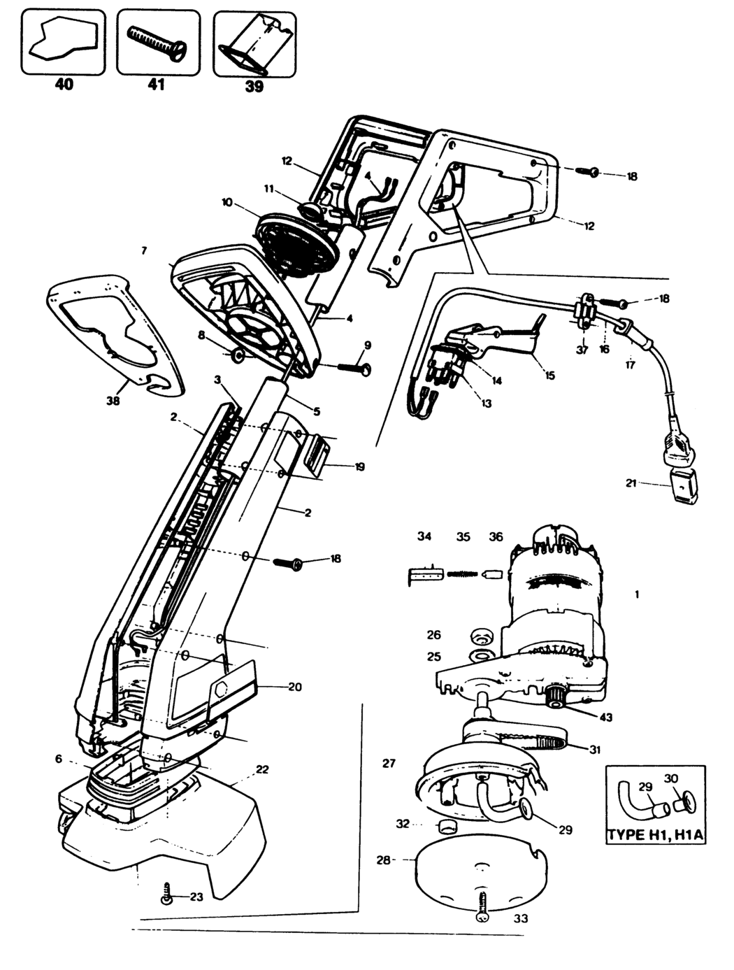 Black & Decker CF10 Type 1 String Trimmer Spare Parts