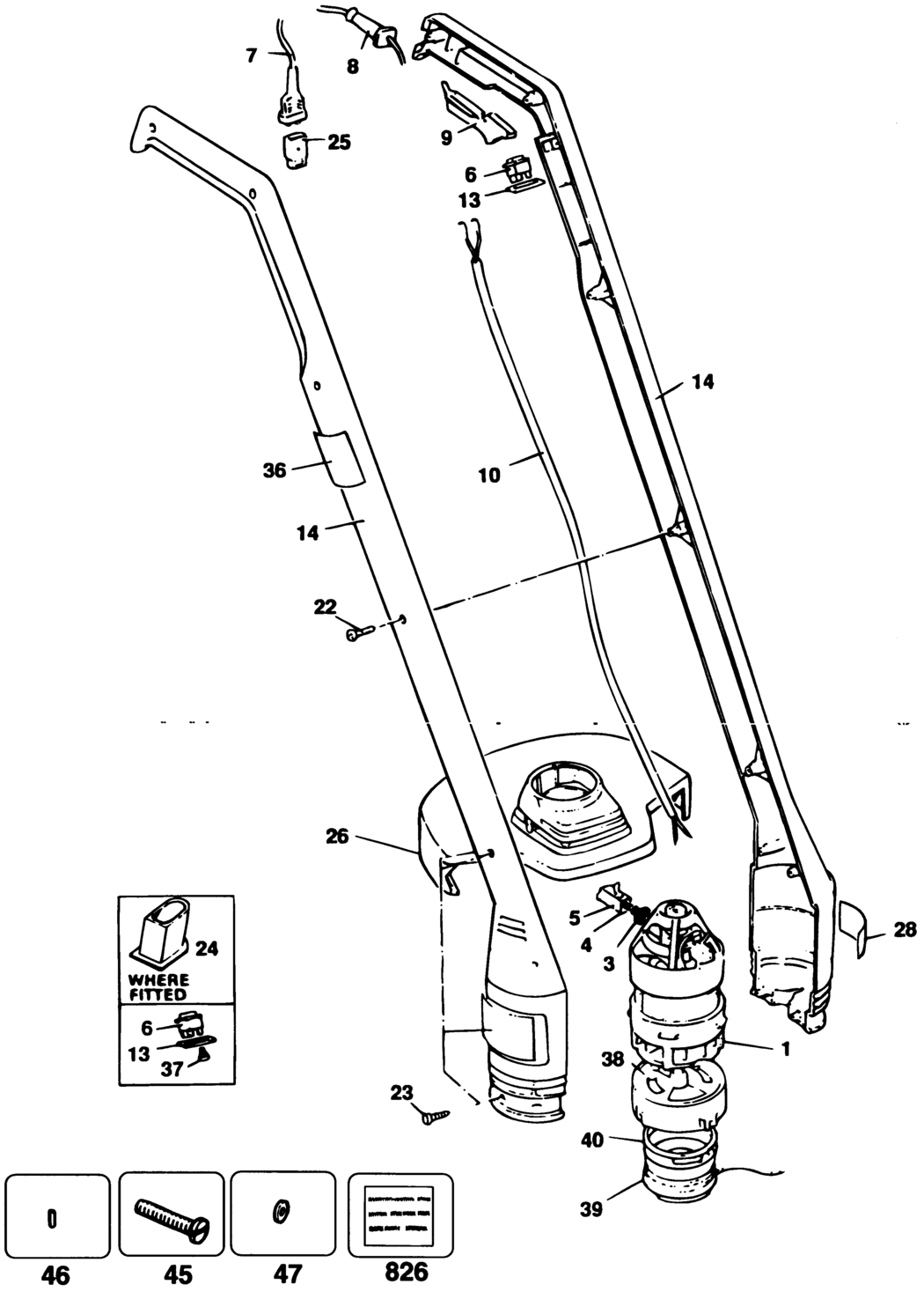 Black & Decker D609 Type 1 String Trimmer Spare Parts