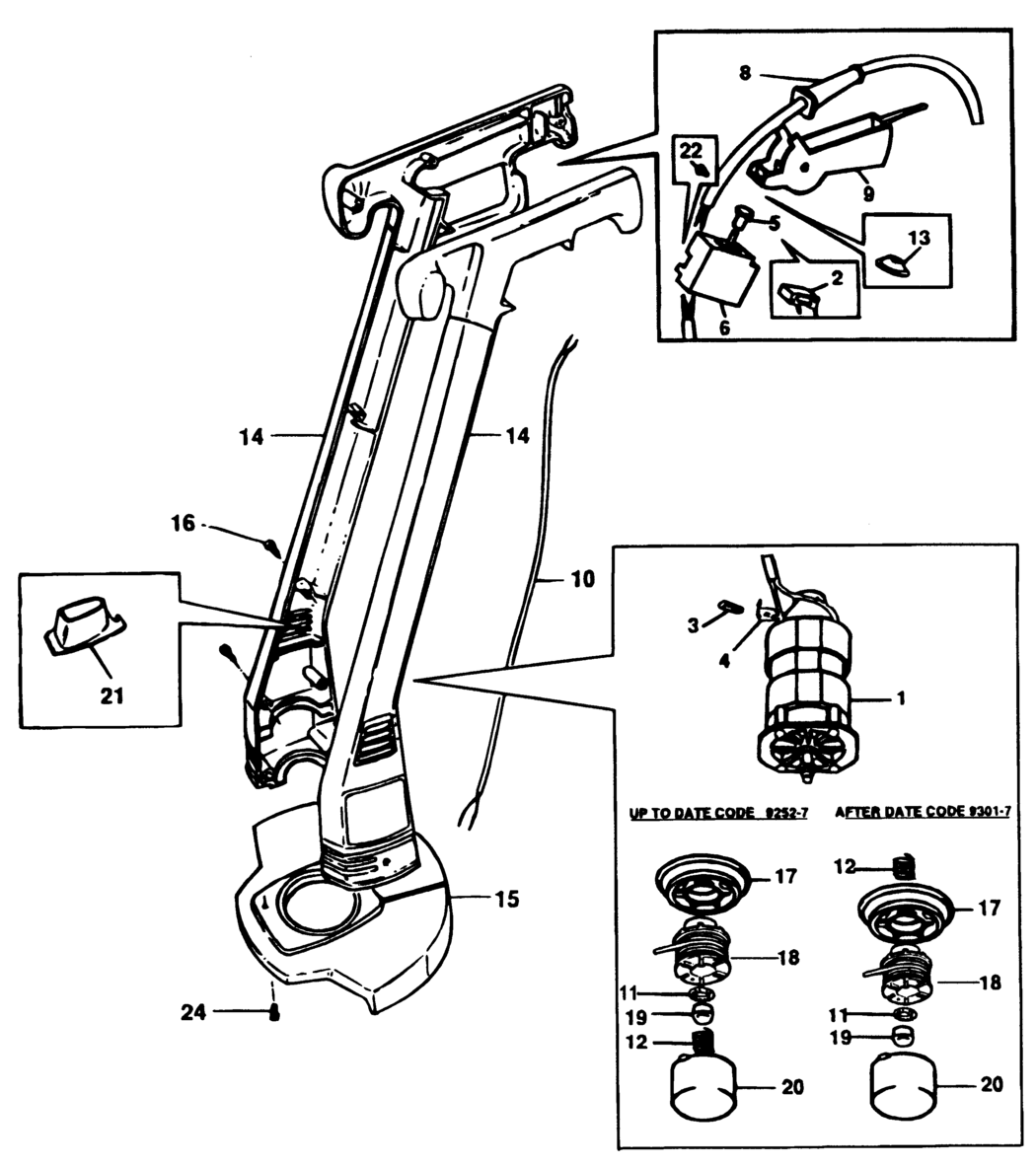 Black & Decker GL440 Type 1 String Trimmer Spare Parts