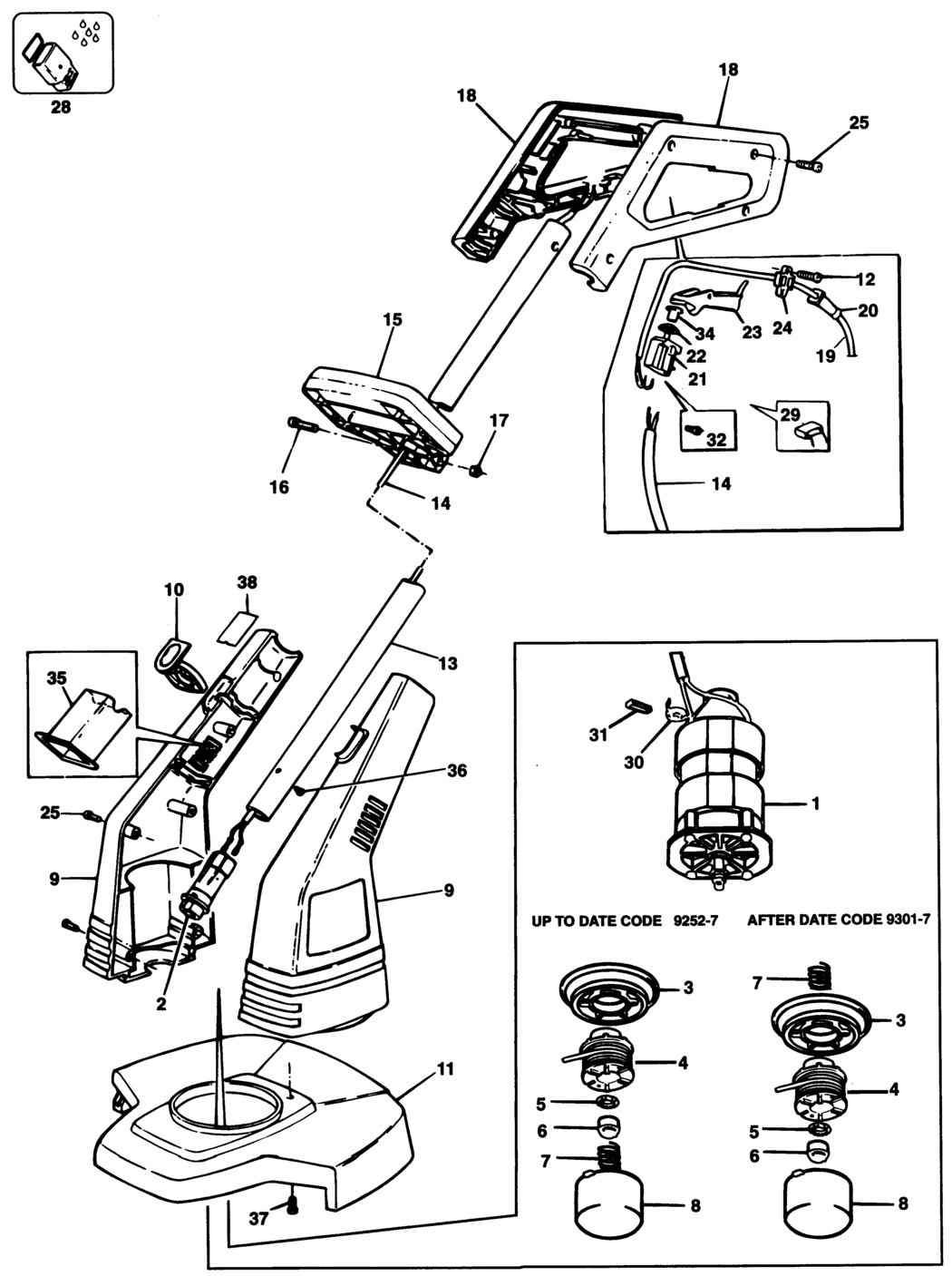 Black & Decker GL565 Type 1 String Trimmer Spare Parts