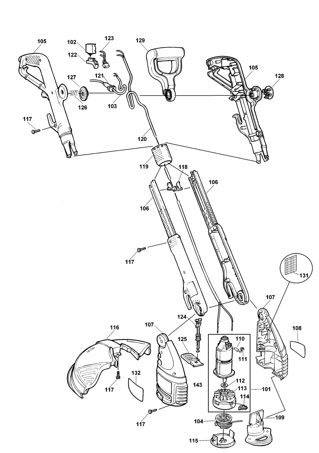 Black & Decker GL570 Type 1 String Trimmer Spare Parts