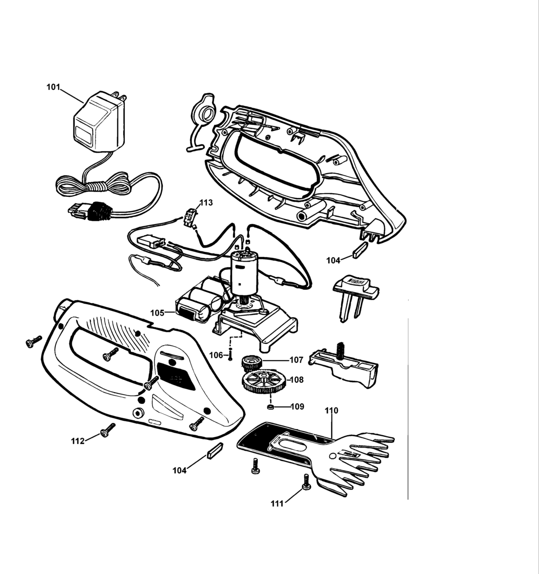 Black & Decker GL600 Type 1 Shear Spare Parts