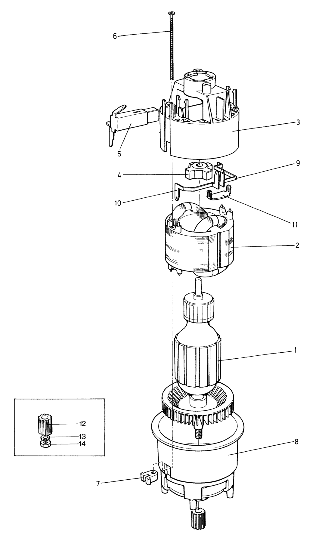 Black & Decker E73-------B Type 1 Motor Spare Parts