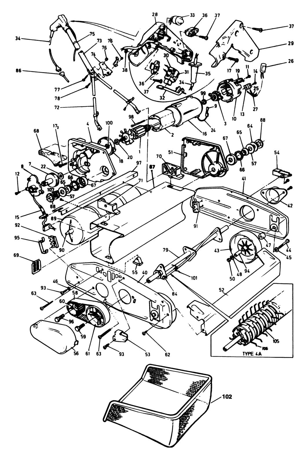 Black & Decker LR100 Type 1 Lawnraker Spare Parts