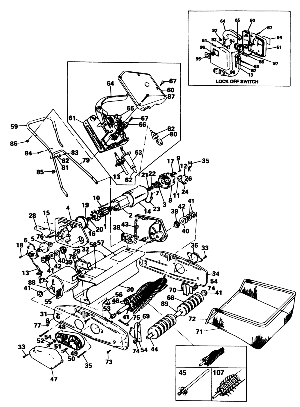 Black & Decker LR1500 Type 1 Lawnraker Spare Parts