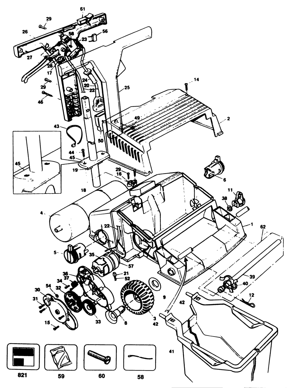 Black & Decker LR400 Type 1 Lawnraker Spare Parts