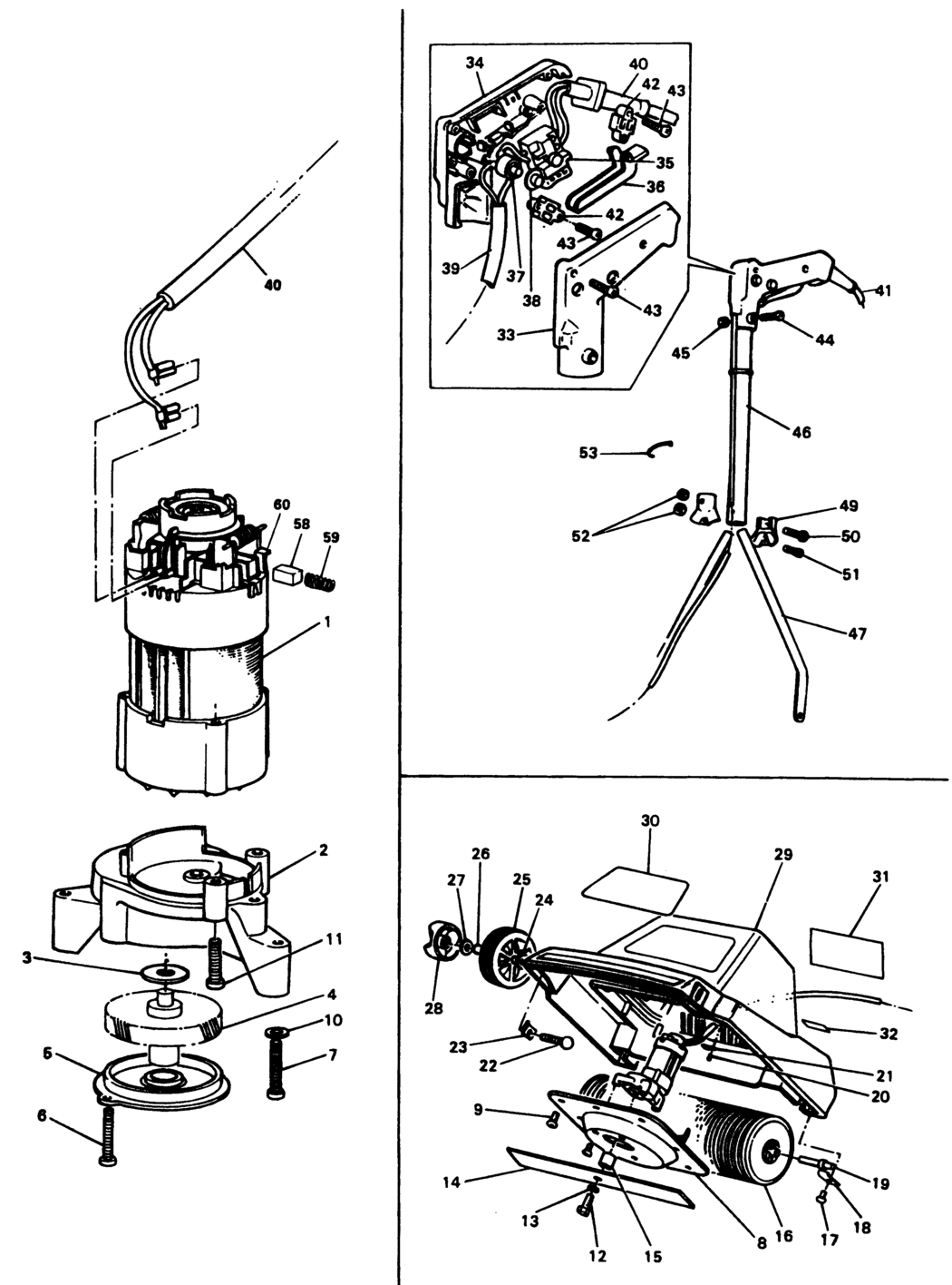 Black & Decker GR100 Type 1 Rotary Mower Spare Parts