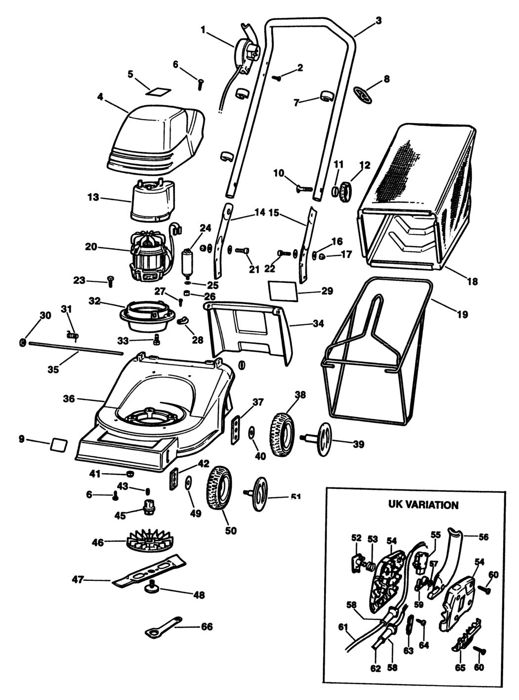 Black & Decker GR240 Type 1 Rotary Mower Spare Parts