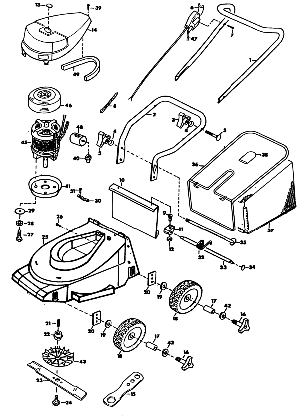 Black & Decker GR410C Type 1 Rotary Mower Spare Parts