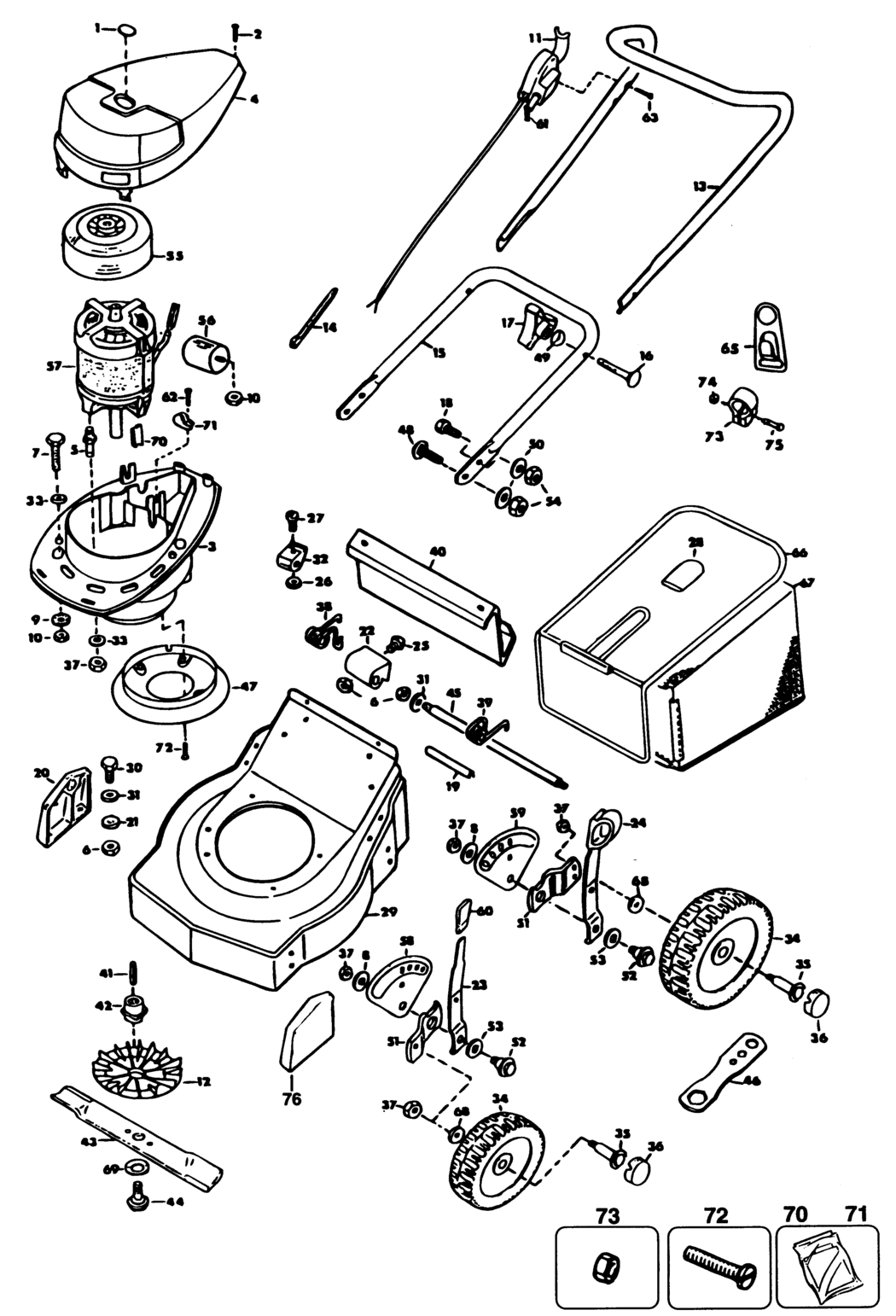 Black & Decker GR420 Type 2 Rotary Mower Spare Parts