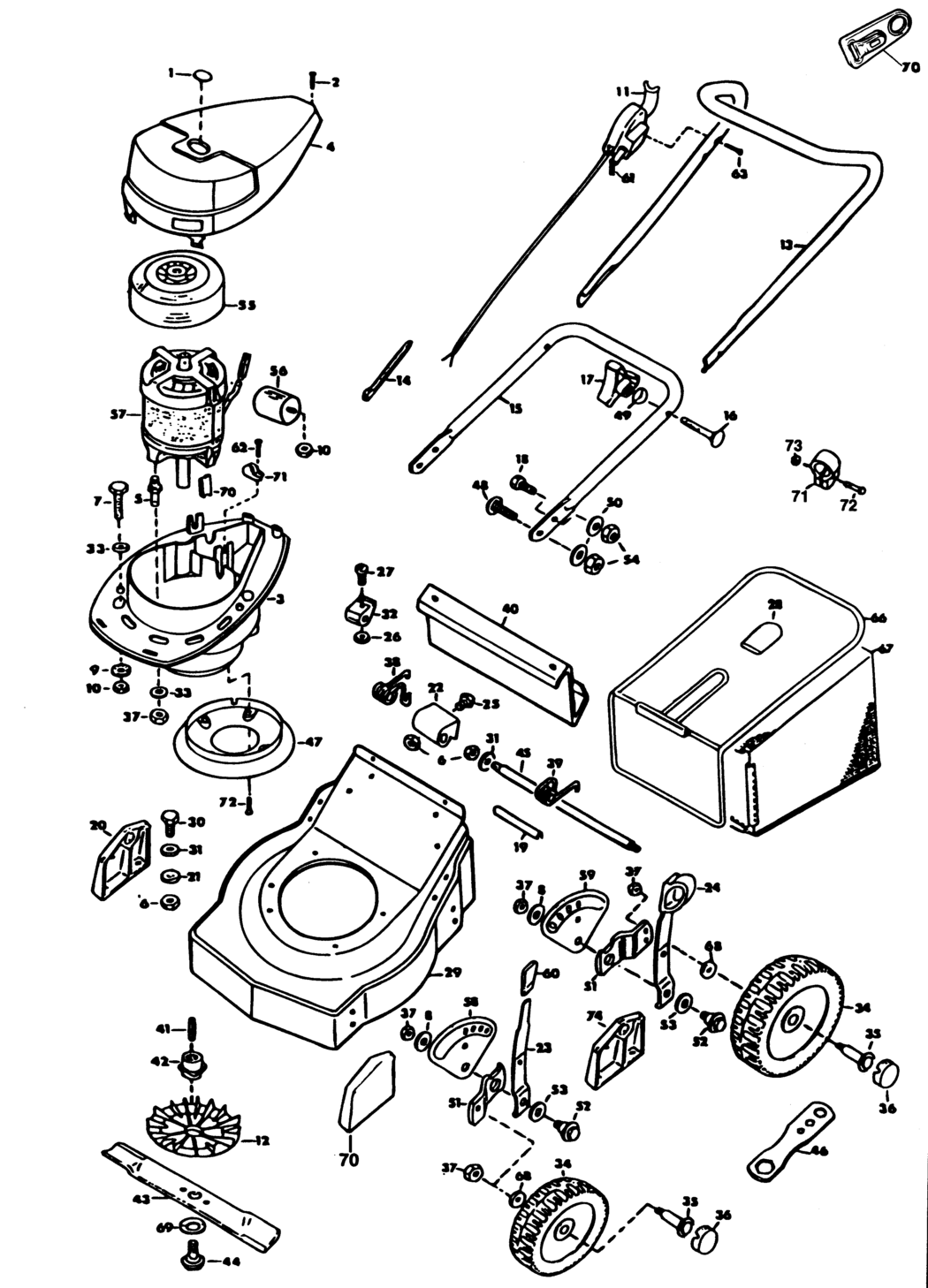 Black & Decker GR420C Type 1 Rotary Mower Spare Parts