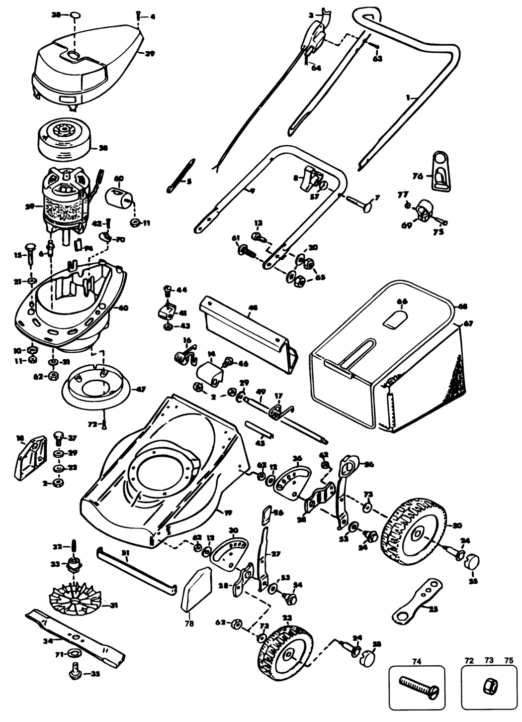Black & Decker GR421 Type 2 Rotary Mower Spare Parts