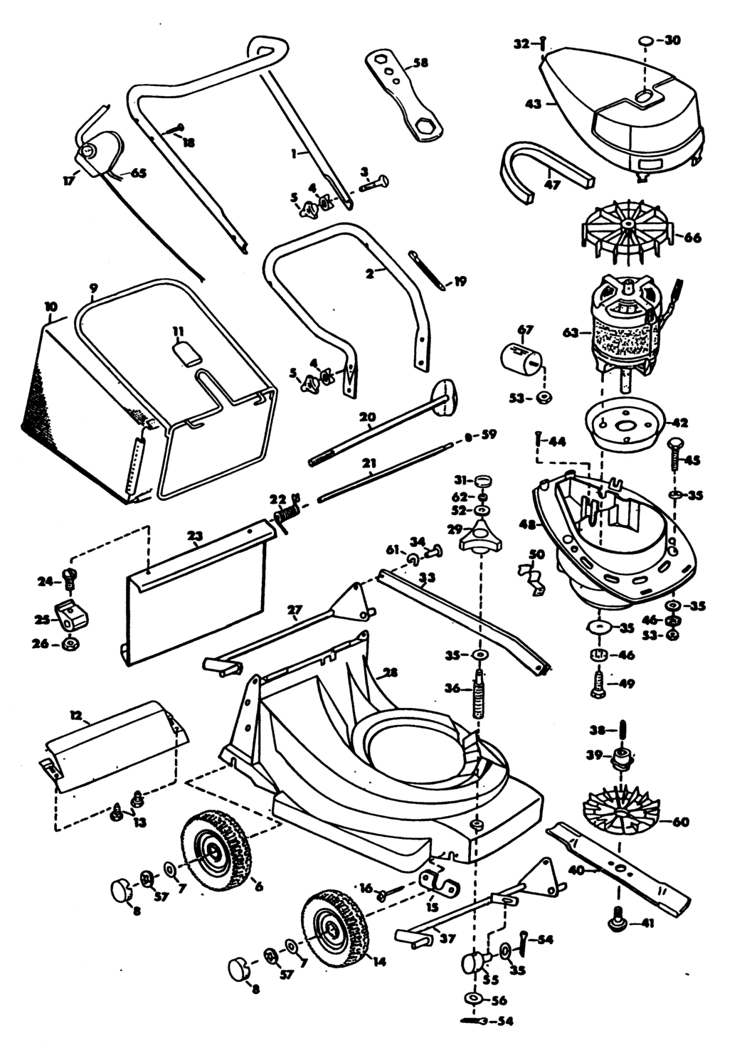 Black & Decker GR520C Type 1 Rotary Mower Spare Parts