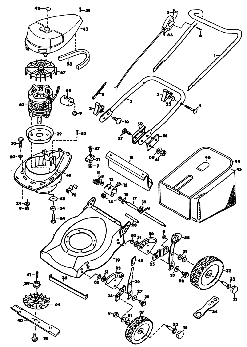 Black & Decker GR530C Type 1 Rotary Mower Spare Parts