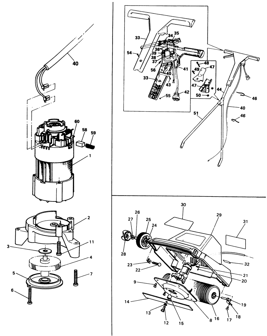 Black & Decker R1E Type 1 Rotary Mower Spare Parts