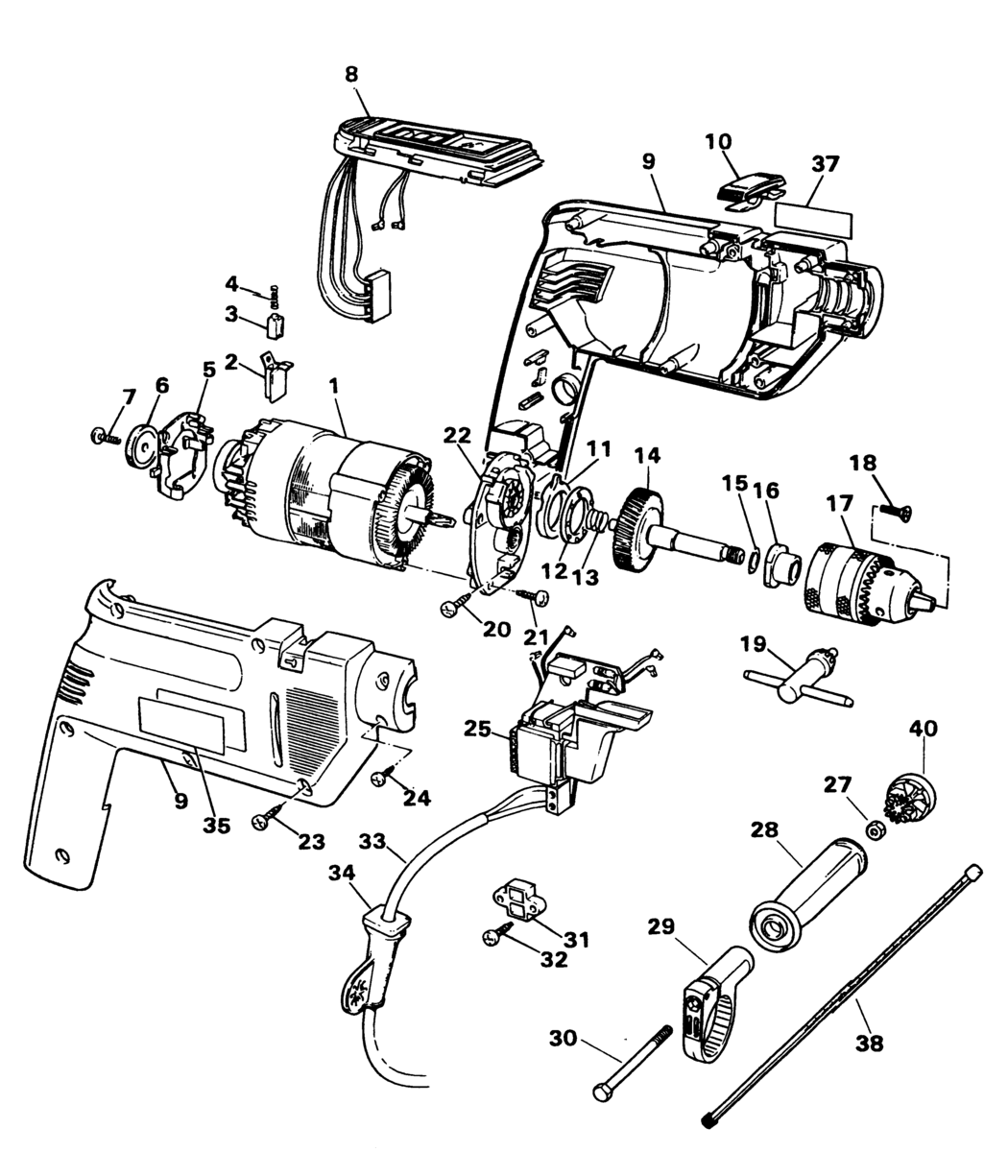 Black & Decker BD156 Type 1 Digital Drill Spare Parts