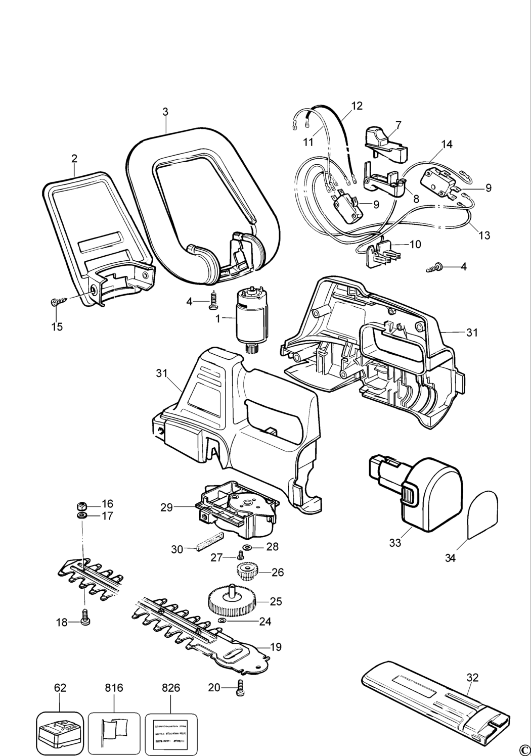 Black & Decker GTC390 Type 1 Cordless Clipper Spare Parts