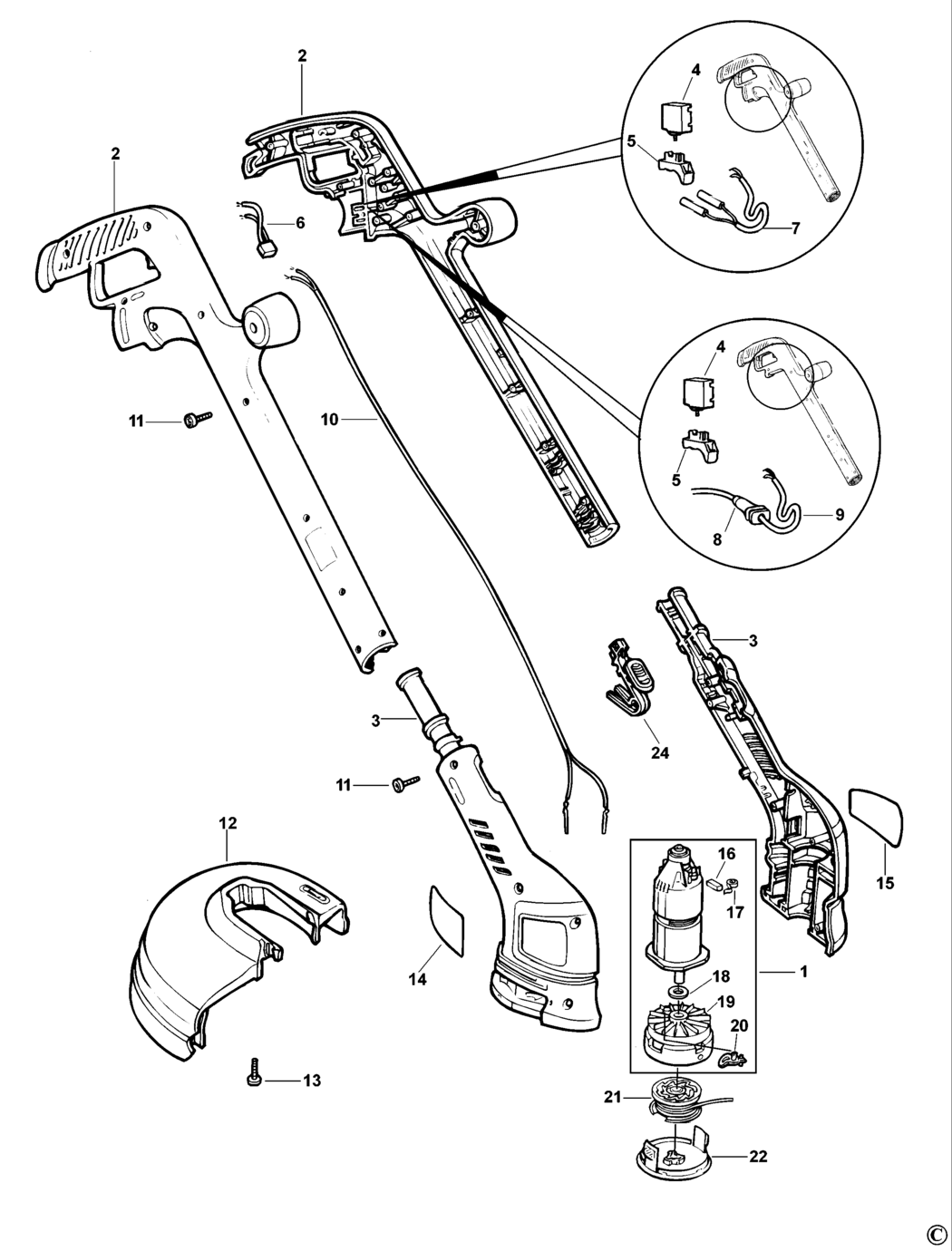 Black & Decker GL545 Type 2 String Trimmer Spare Parts