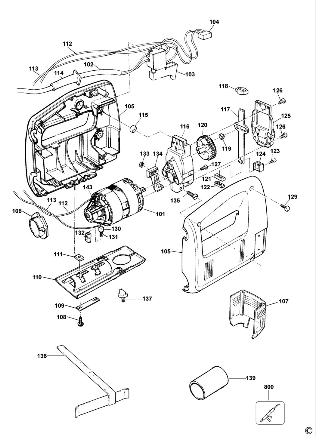 Black & Decker CD300 Type 3 Jigsaw Spare Parts