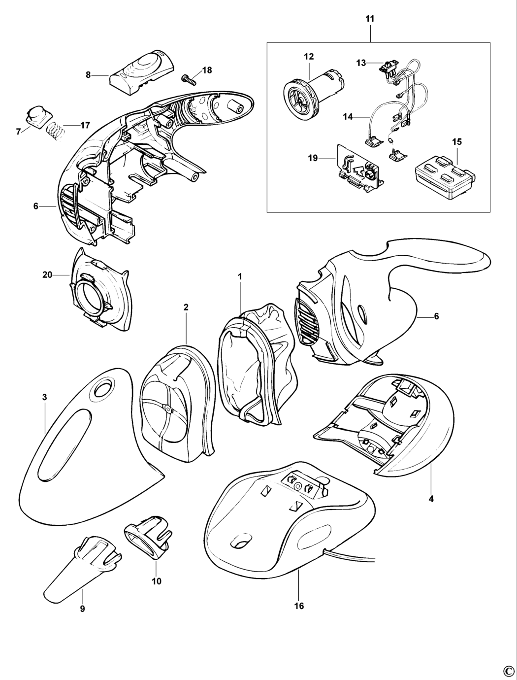 Black & Decker V2415 Type H1 Dustbuster Spare Parts