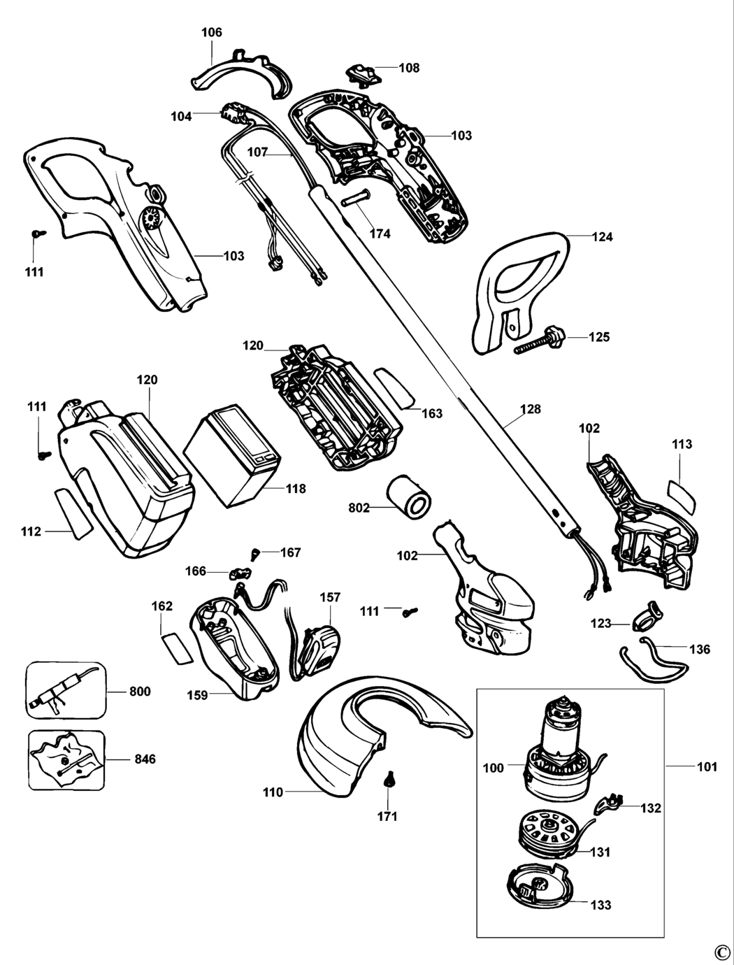 Black & Decker GLC120 Type 3 Cordless String Trimmer Spare Parts