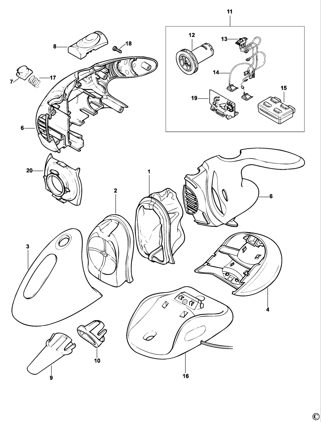 Black & Decker V3600 Type H1 Dustbuster Spare Parts