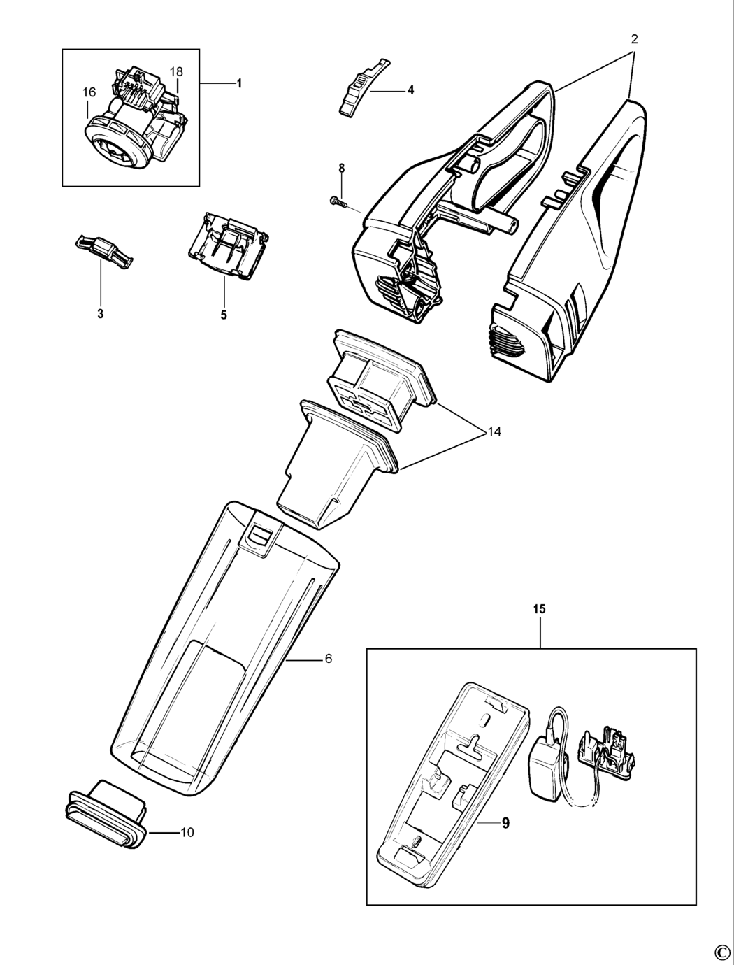 Black & Decker HC425-----D Type 3 Dustbuster Spare Parts