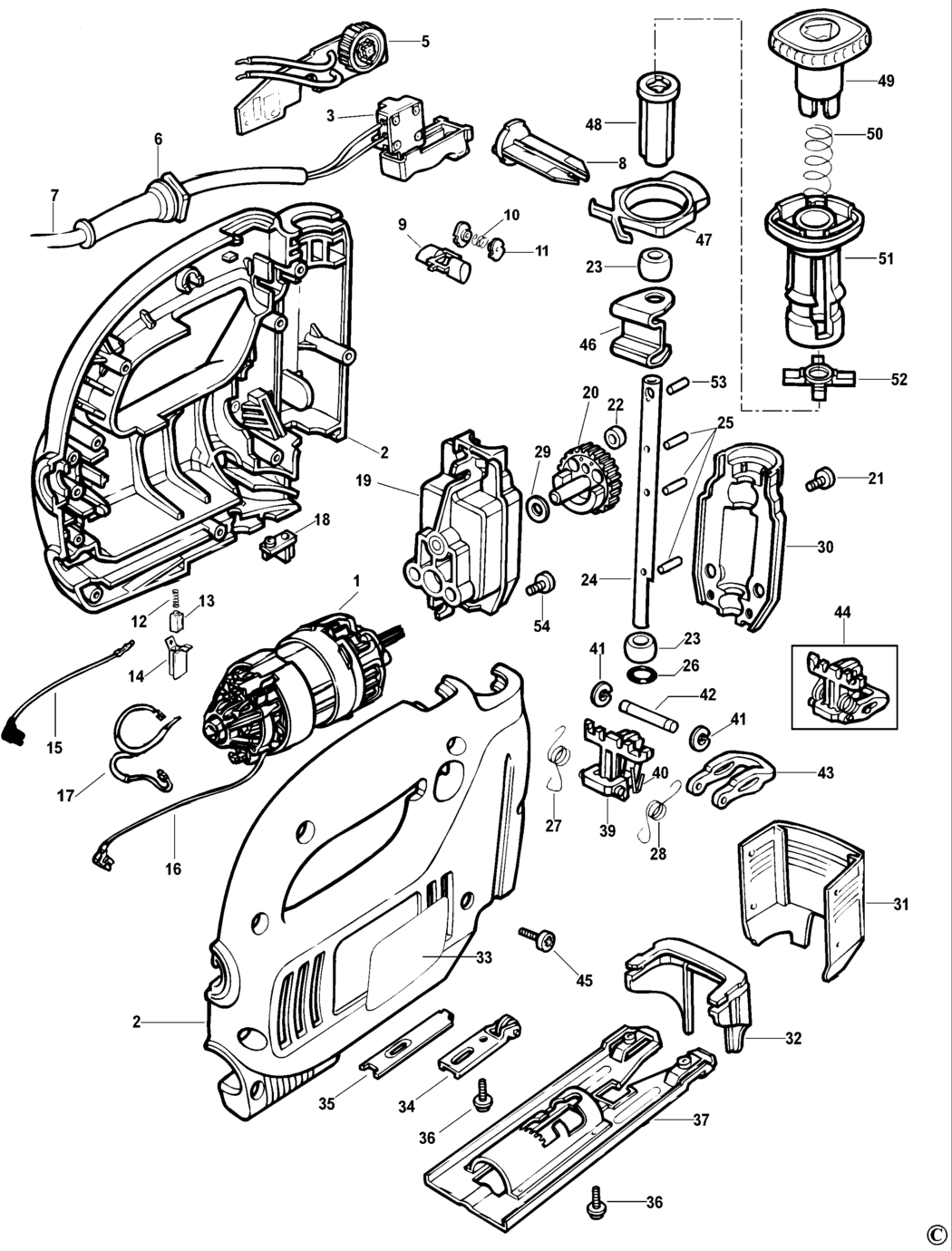 Black & Decker KS638SE Type 2 Jigsaw Spare Parts