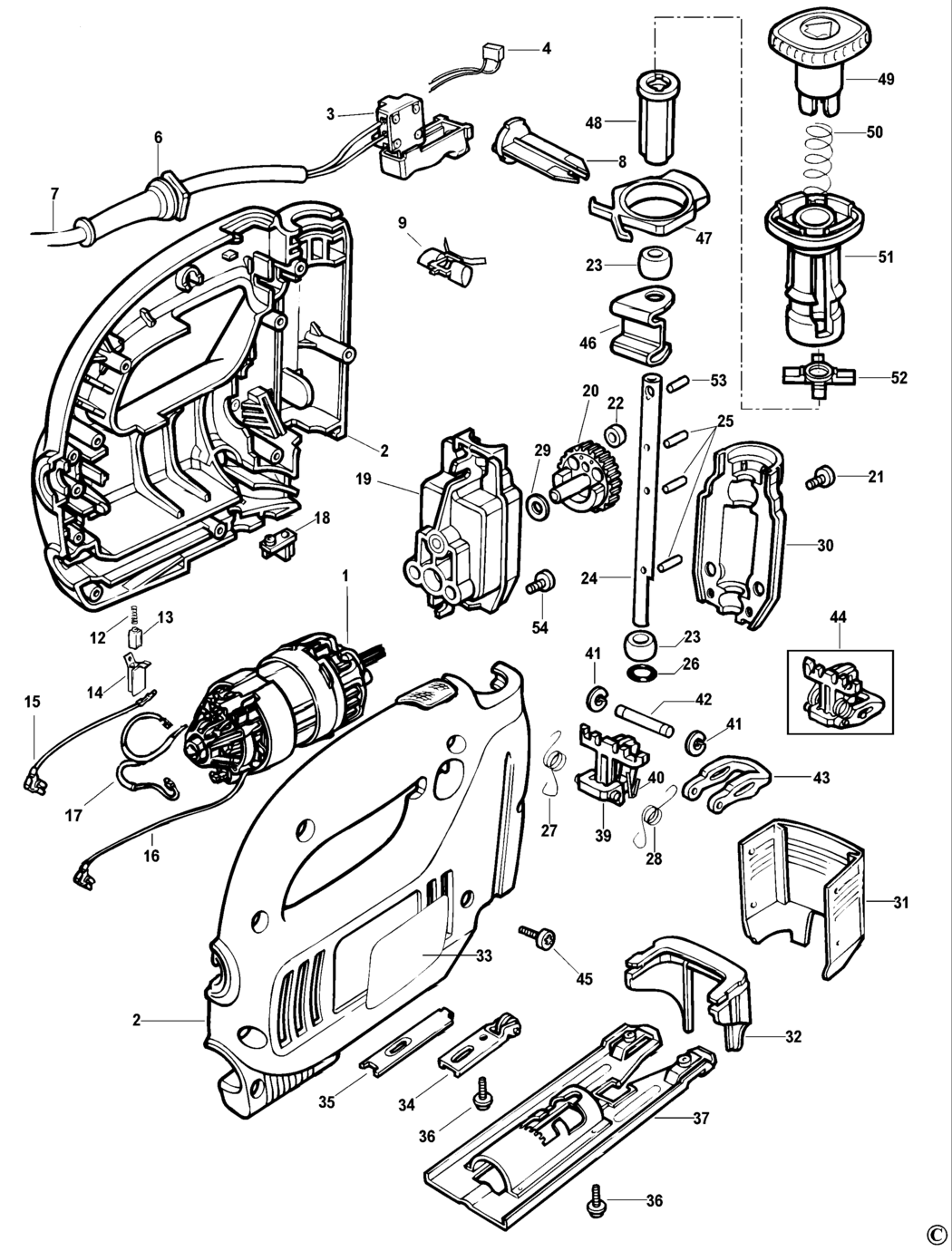 Black & Decker KS635S Type 2 Jigsaw Spare Parts