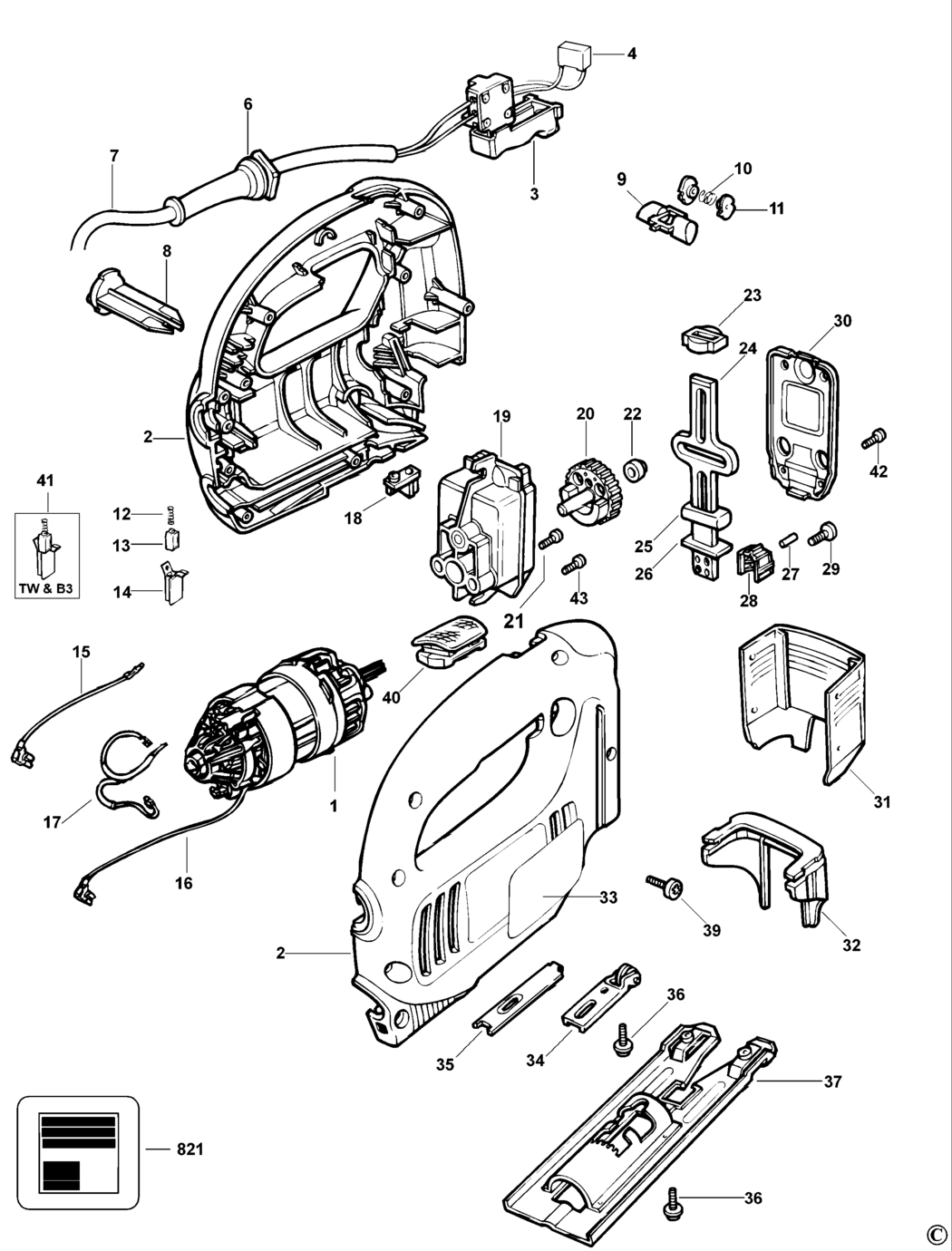 Black & Decker KS630 Type 2 Jigsaw Spare Parts