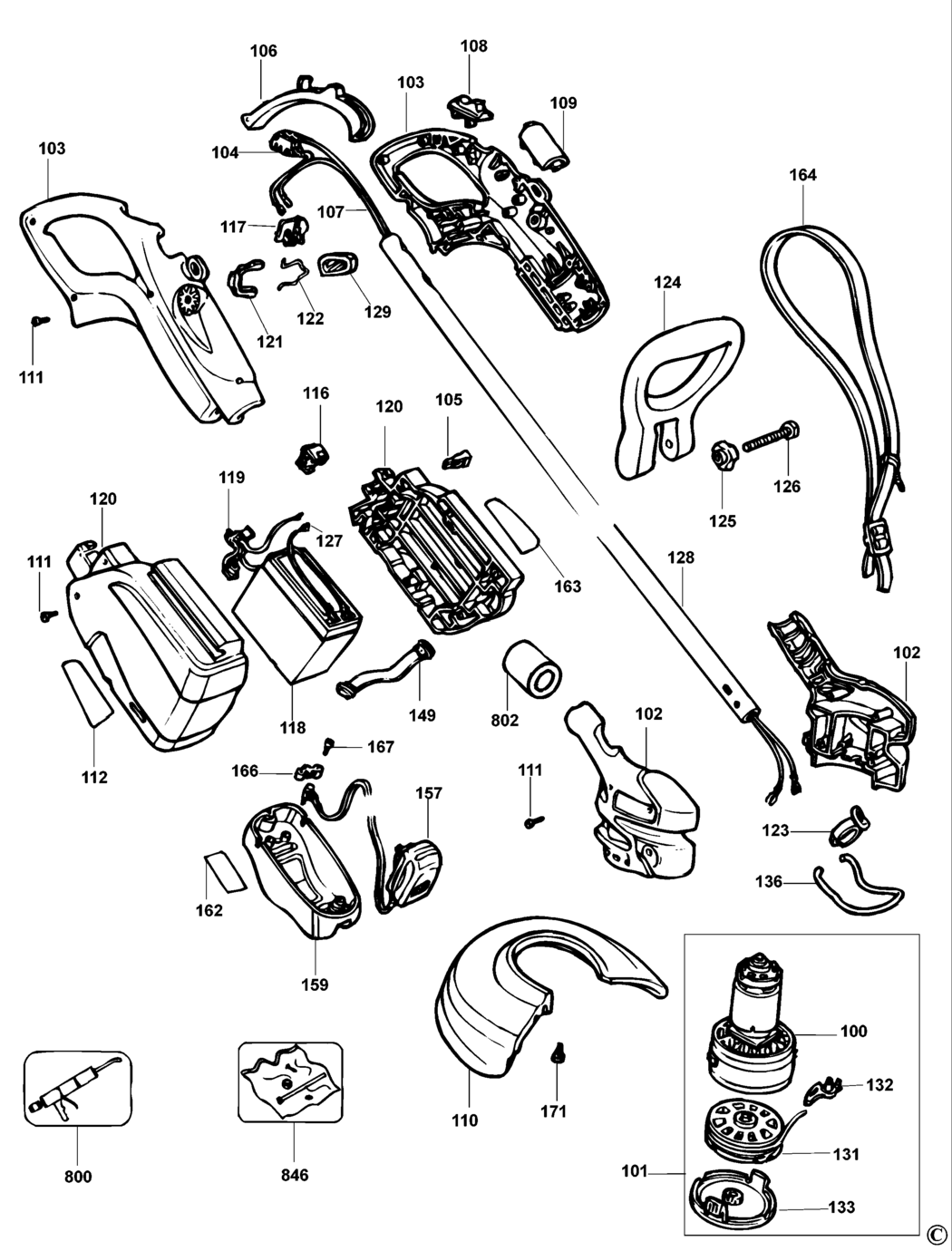 Black & Decker GLC120 Type 2 Cordless String Trimmer Spare Parts