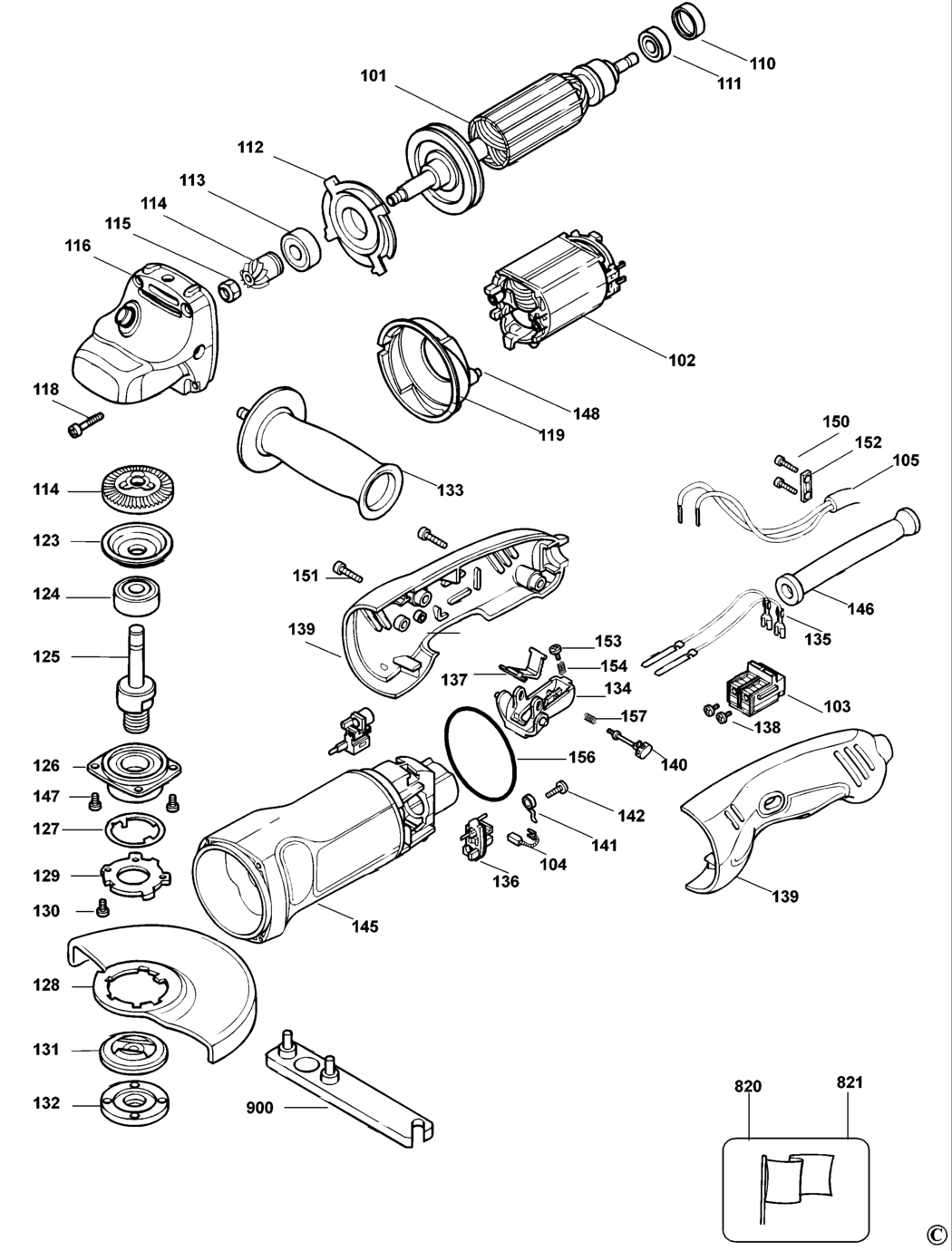 Black & Decker KG85 Type 2 Angle Grinder Spare Parts