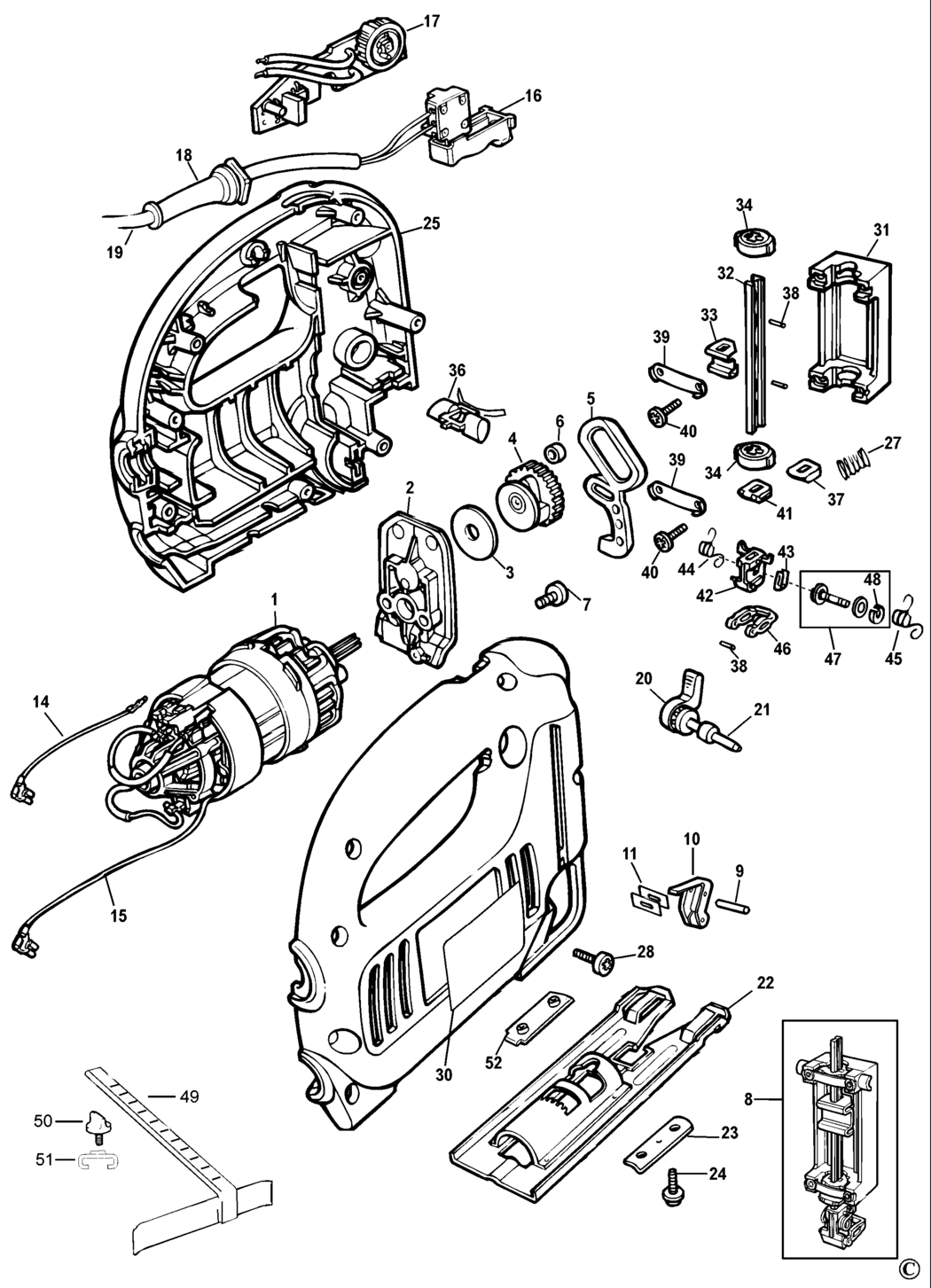 Black & Decker JS305B Type 3 Jigsaw Spare Parts