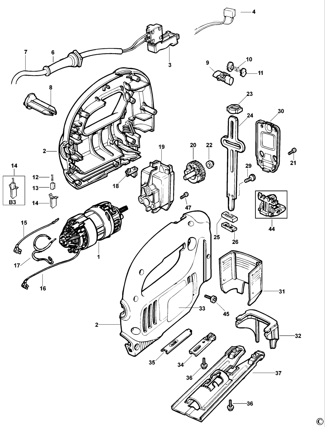 Black & Decker KS631 Type 4 Jigsaw Spare Parts