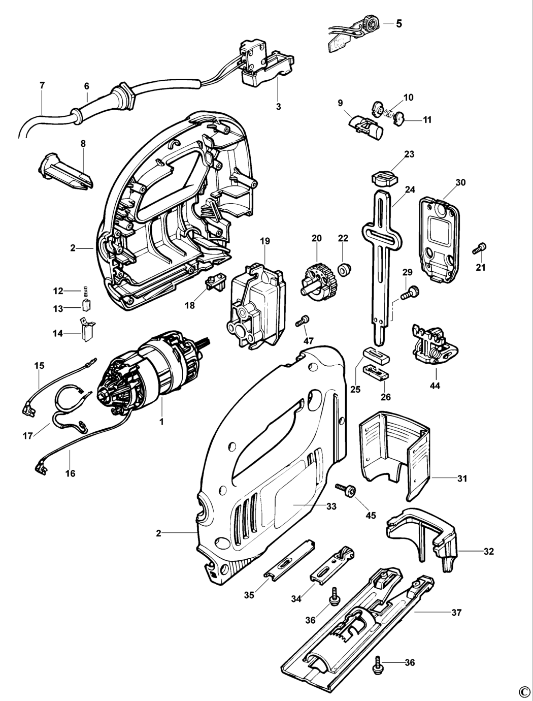 Black & Decker KS633E Type 4 Jigsaw Spare Parts