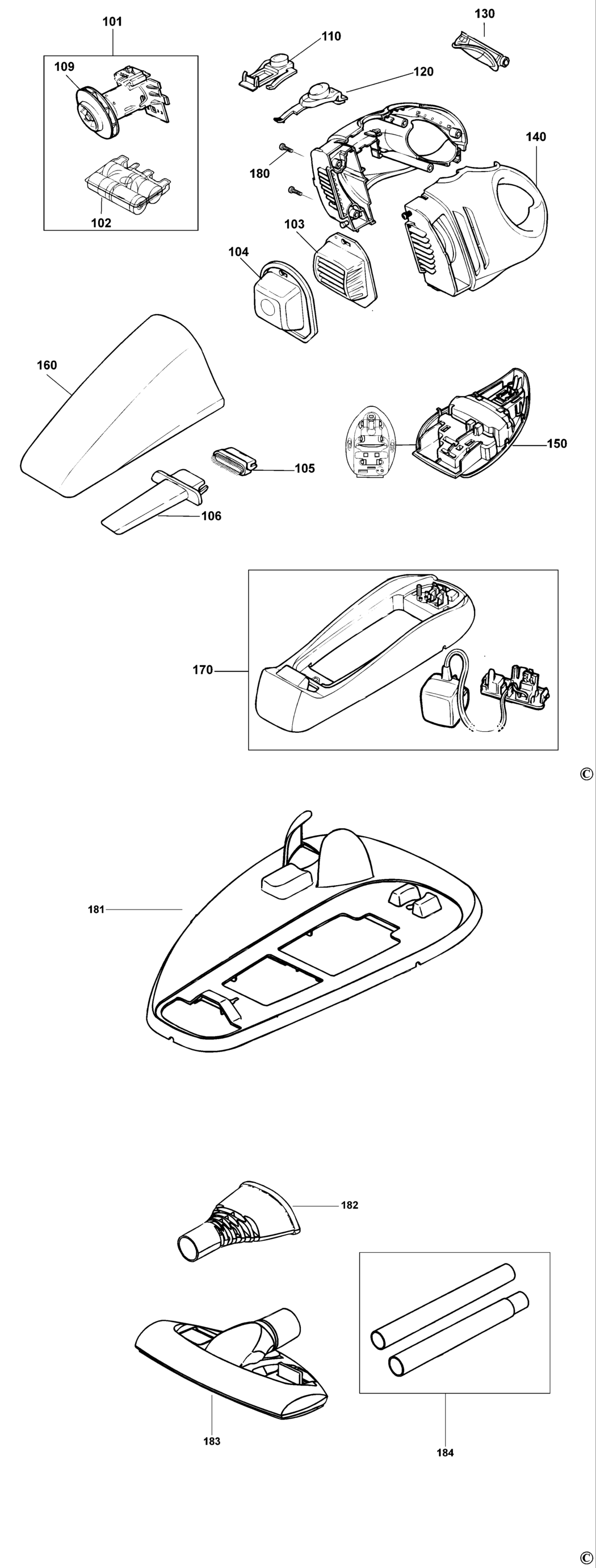 Black & Decker FV7201K Type H1 Floor Vac Spare Parts