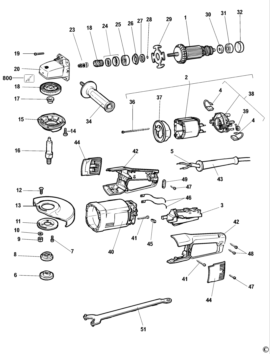 Black & Decker KG2023 Type 4 Angle Grinder Spare Parts