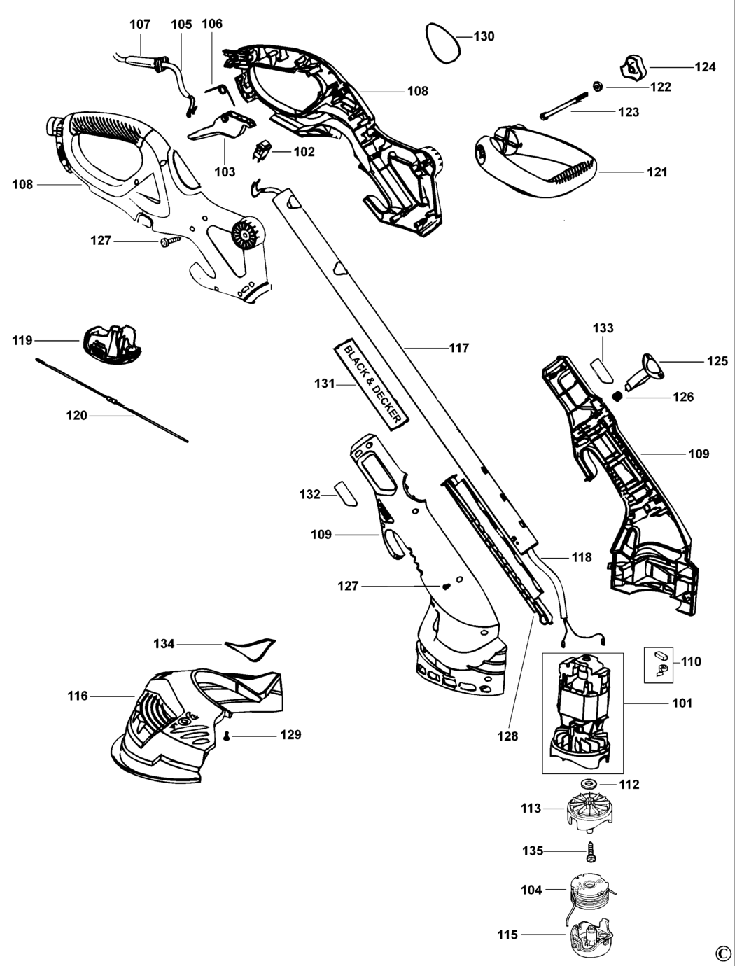 Black & Decker GL685 Type 1 String Trimmer Spare Parts