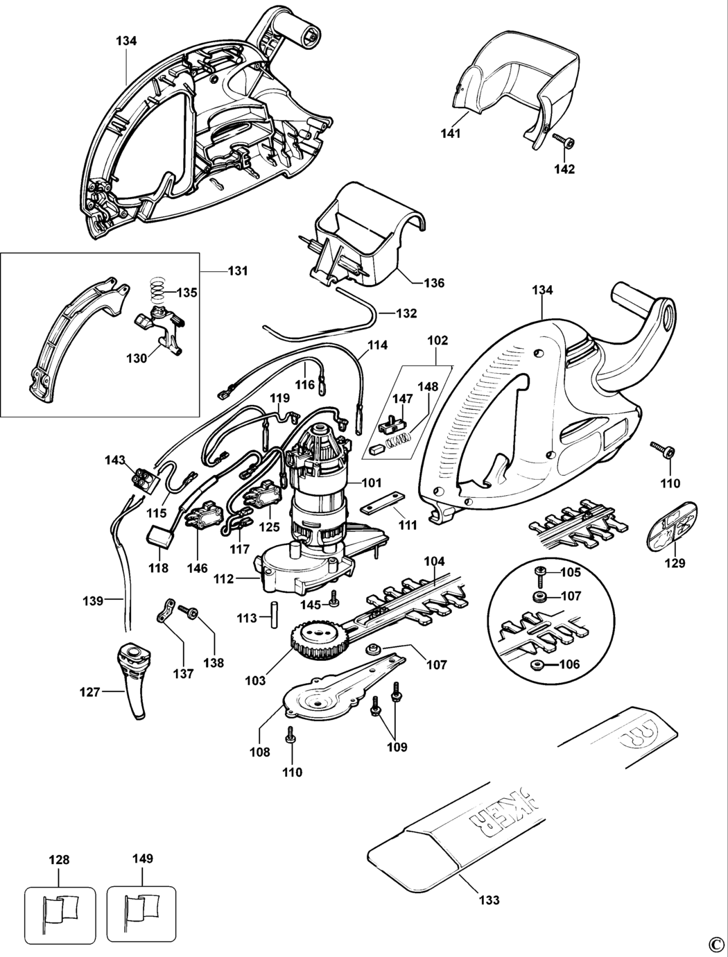 Black & Decker GT251 Type 4 Hedgetrimmer Spare Parts