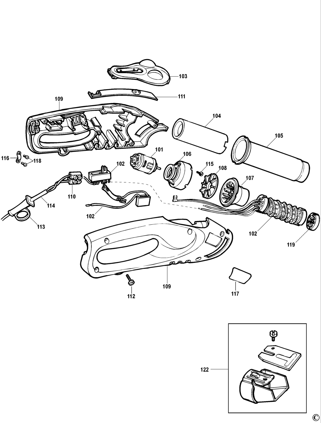 Black & Decker KX1683 Type 2 Heatgun Spare Parts