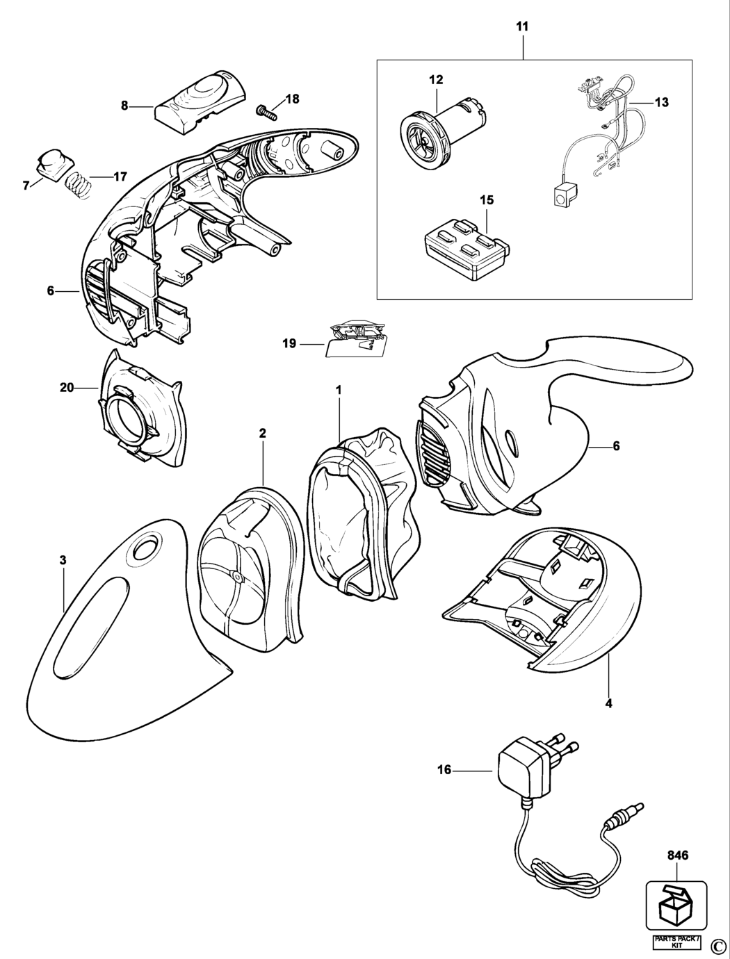 Black & Decker V2403 Type H1 Dustbuster Spare Parts