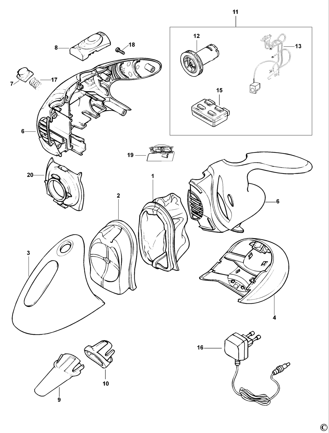 Black & Decker V3603 Type H1 Dustbuster Spare Parts