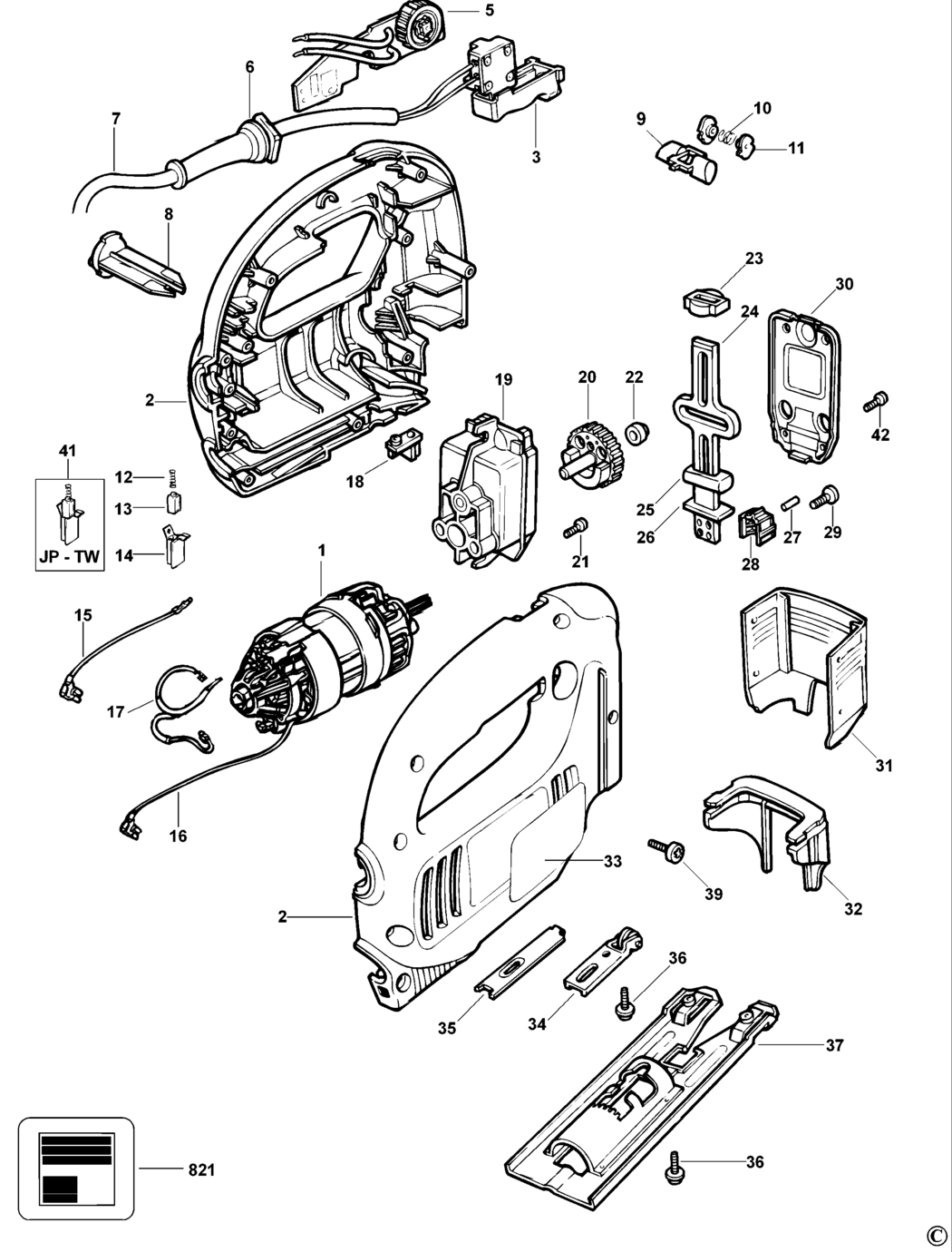 Black & Decker KS632E Type 4 Jigsaw Spare Parts